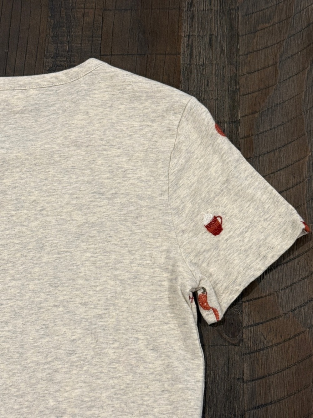 Lucky Brand Women’s Gray Fall Themed T-Shirt Short Sleeve Crew Neck Embroidered - Picture 8 of 16
